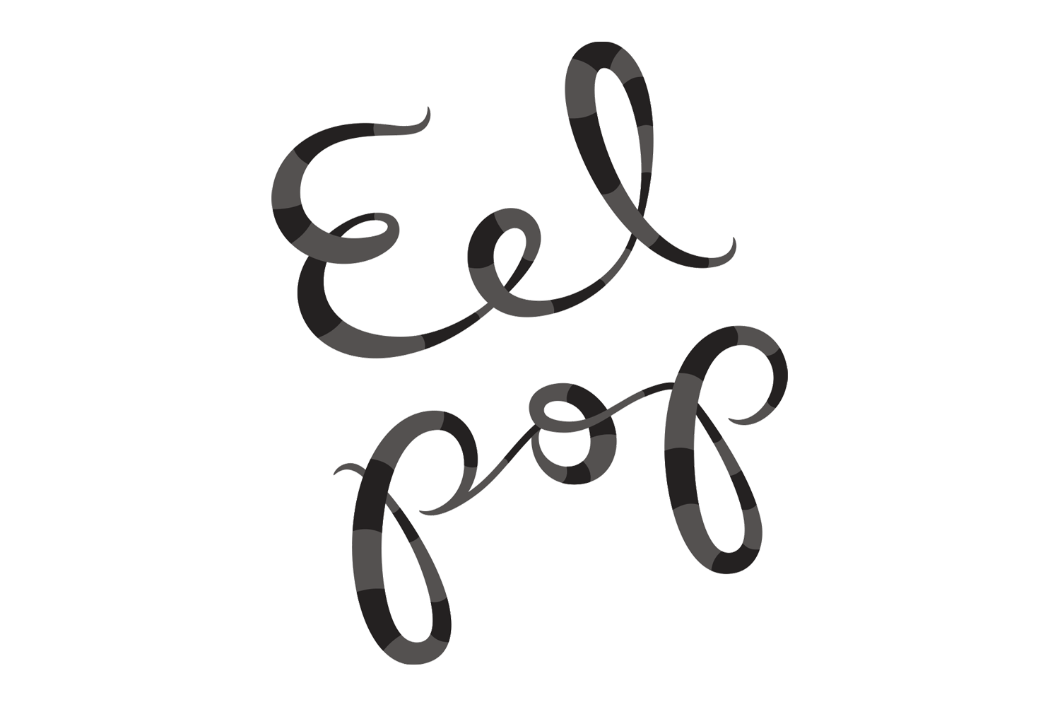 Eel Pop animated black and gray logo Eel Pop animated black and gray logo